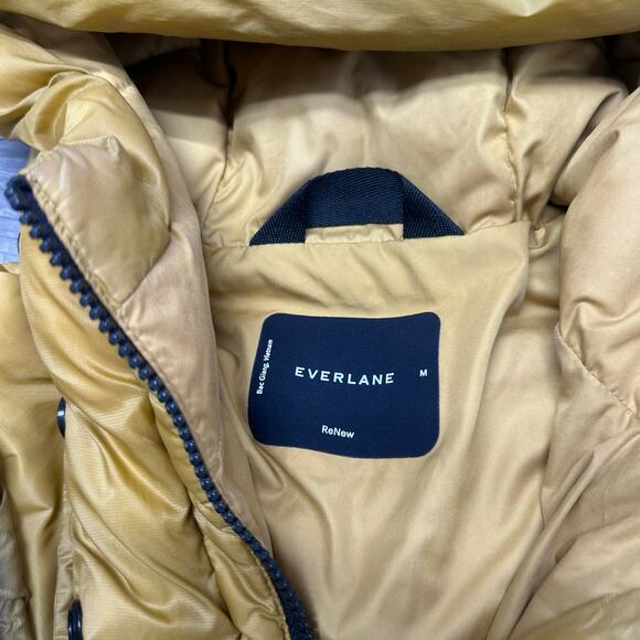 Everlane ReNew Yellow Womens Medium PrimaLoft Insulated Hooded Puffer Jacket - Picture 4 of 10